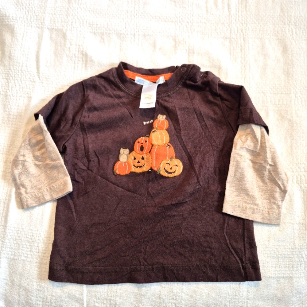 Janie and Jack boys size 3-6 months Halloween long sleeve shirt 2012